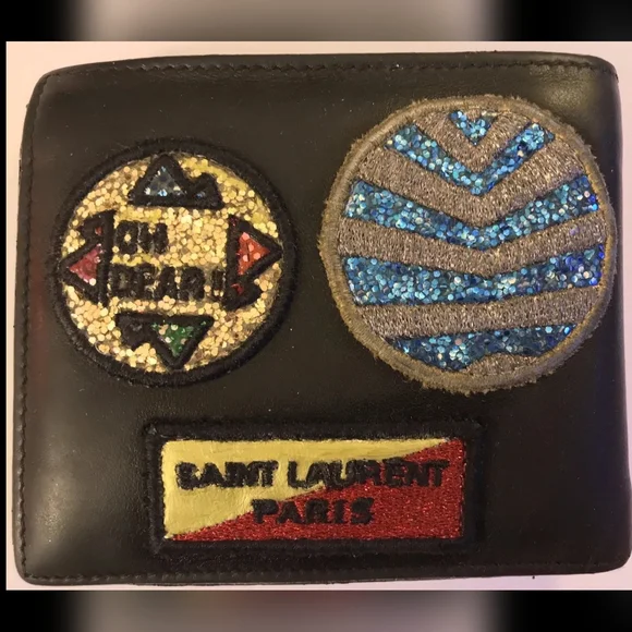 Yves Saint Laurent Paris 2016 Multi-Patch Fragments Wallet by